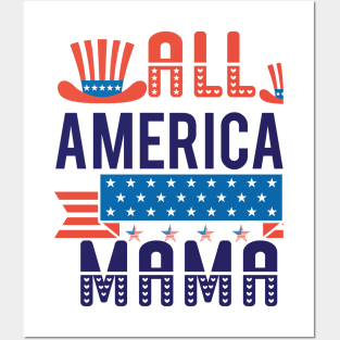 All American Mama Shirt, 4th of July T shirt, Mothers Day Tee, 4th of July Shirt for women, American Mama Gift, America Shirts for Mama Posters and Art